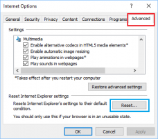 Reset internet explore settings windows pc