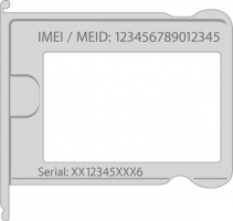 Iphone serial number on sim tray