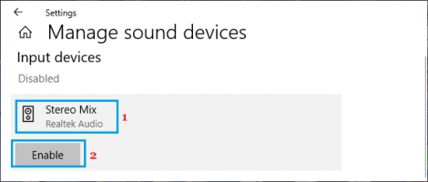 Ble speaker on manage sound devices screen windows