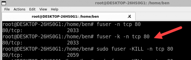 L a linux process using a port number 2 compressed