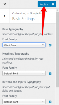 Fonts in wordpress google fonts typography publish