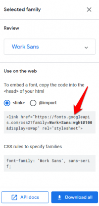 Manually code customize font styles embed tab code