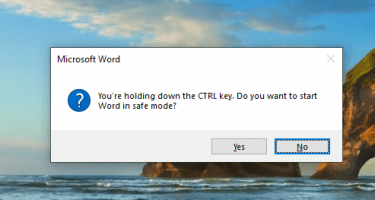 To open word and excel in safe mode message prompt