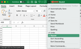 Undo redo and repeat actions in excel 9 compressed