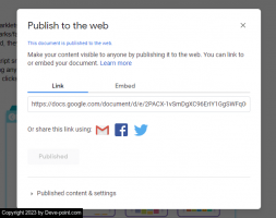 Google docs publish web