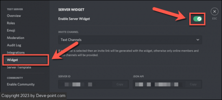 4 Enable Discord Server Widget
