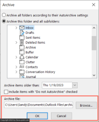 O archive emails in microsoft outlook 4 compressed