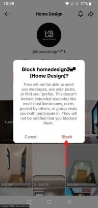 Block users tiktok mobile confirmation pop up