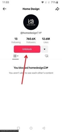 Block users tiktok mobile unblock button