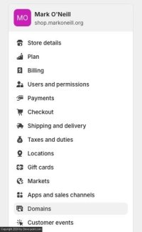 Shopify settings domains
