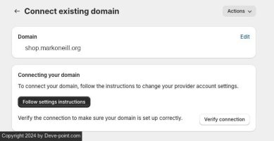 Shopify connect subdomain instructions