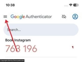 Transfer google authenticator app hamburger menu