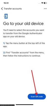 Transfer google authenticator scan qr code