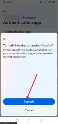 Ansfer google authenticator instagram turn off 2fa