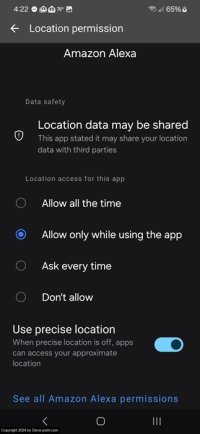 E access to your location on android change access