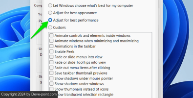 Disable animations visual effects