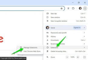 Chrome manage extensions 800x550