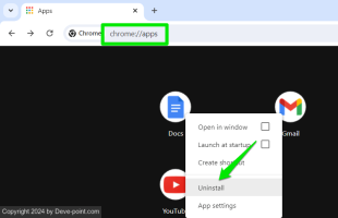 Uninstall chrome app