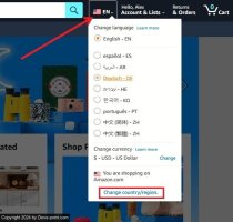 Change language amazon pc hover mouse region
