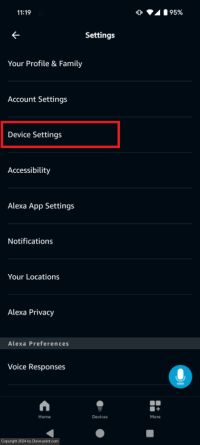 Change langugae amazon alexa app device settings