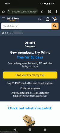 Sign up amazon prime mobile browser start trial