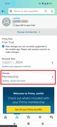 Cancel amazon prime mobile membership