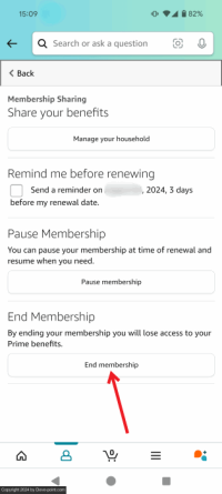 Cancel amazon prime mobile end membership