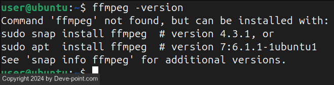 Ffmpeg version check