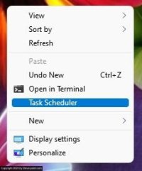 Ys to open windows task scheduler context complete