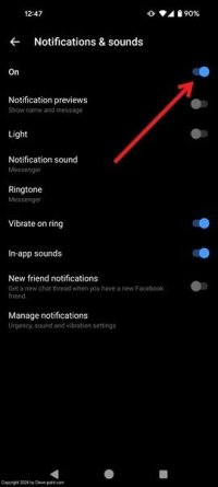 Able push notifications android fb notifcations on