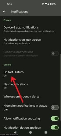 Enable push notifications android DND