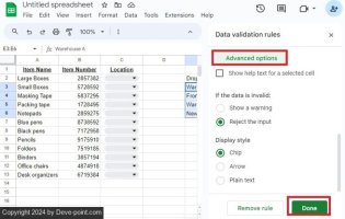 Sheets and excel google validation warning 800x508