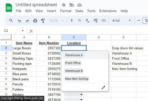  down list in google sheets and excel google final