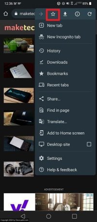 D bookmarks to the home screen on android bookmark