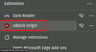 Edge adblock select