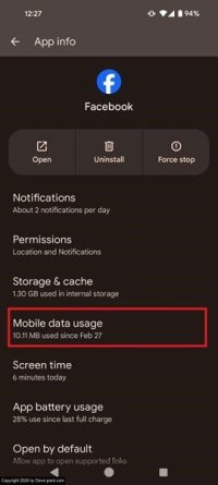 D push notifications not working mobile data usage