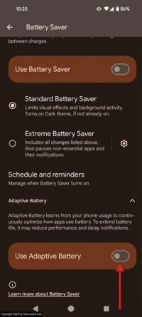  notifications not working mobile adaptive battery