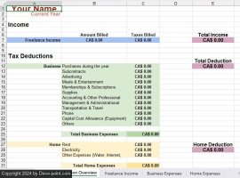 Es year round with excel templates freelance track