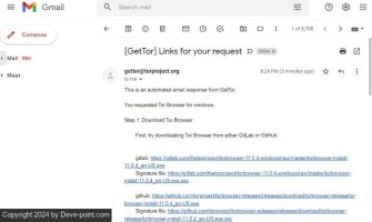 Blocked Websites Access GetTor Response Email