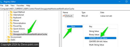 Create dword value key 800x292